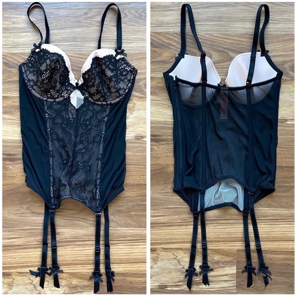 Victoria's Secret 34B Dream Angels Floral Lace & Rings Bustier Corset - Picture 1 of 12